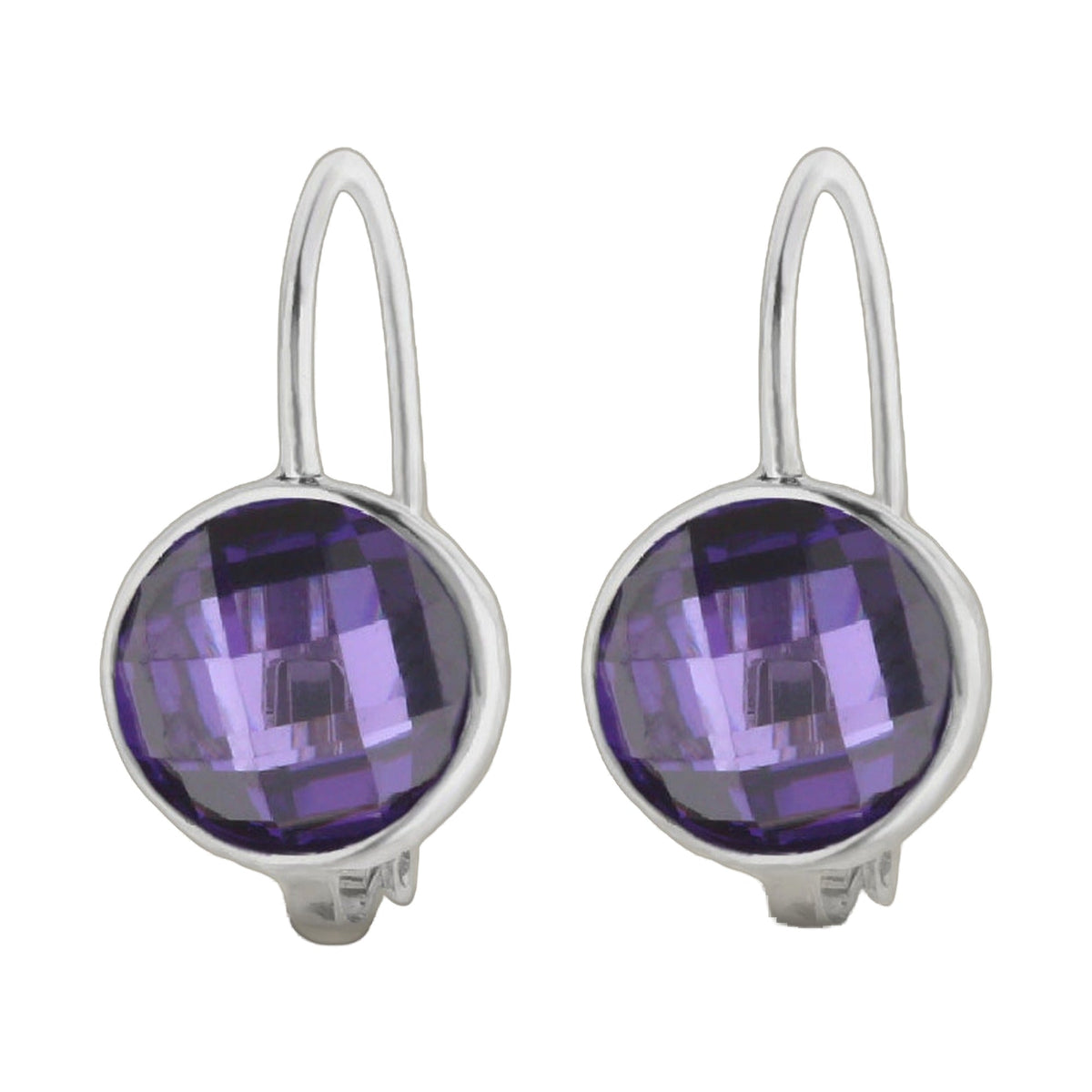 February Birthstone Color Earrings purple amethyst drop in silver setting by Lauren G Adams on Tampa Home & Garden Store