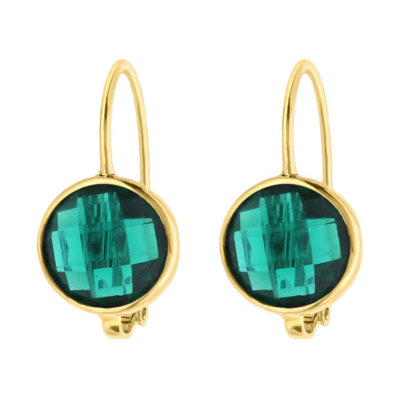 December Birthstone Color Earrings by Lauren G Adams, pair with gold-tone emerald stones on Tampa Home & Garden Store