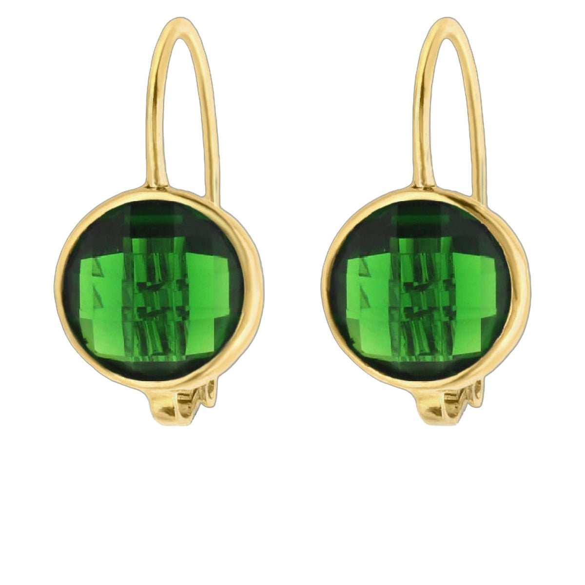 May Birthstone Color Earrings emerald-green stones in gold settings by Lauren G Adams pair on Tampa Home & Garden Store