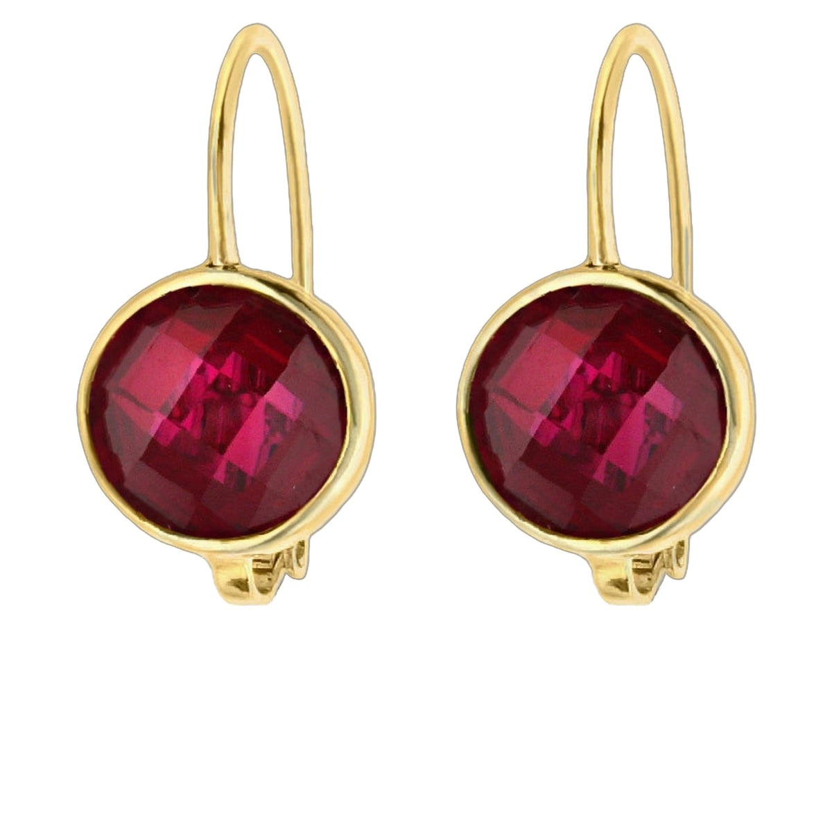 July Birthstone Color Earrings pair in gold with ruby-red gems by Lauren G Adams on Tampa Home & Garden Store