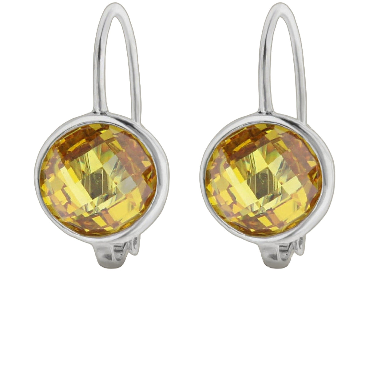 November Birthstone Color Earrings by Lauren G Adams, citrine gemstone pair in silver settings on Tampa Home & Garden Store