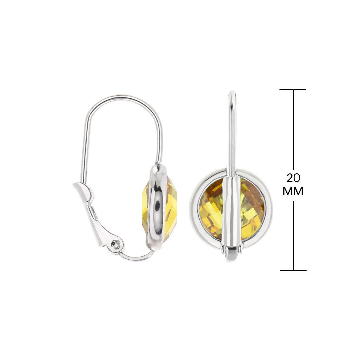 November Birthstone Color Earrings by Lauren G Adams, citrine yellow lever-back pair on Tampa Home & Garden Store