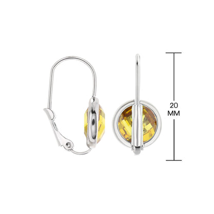 November Birthstone Color Earrings by Lauren G Adams, citrine yellow lever-back pair on Tampa Home & Garden Store