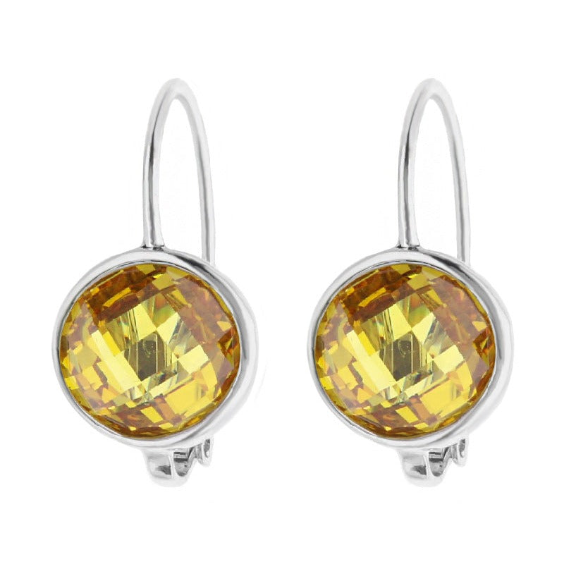 November Birthstone Earrings, Lauren G Adams, sterling silver with yellow citrine stones on Tampa Home & Garden Store
