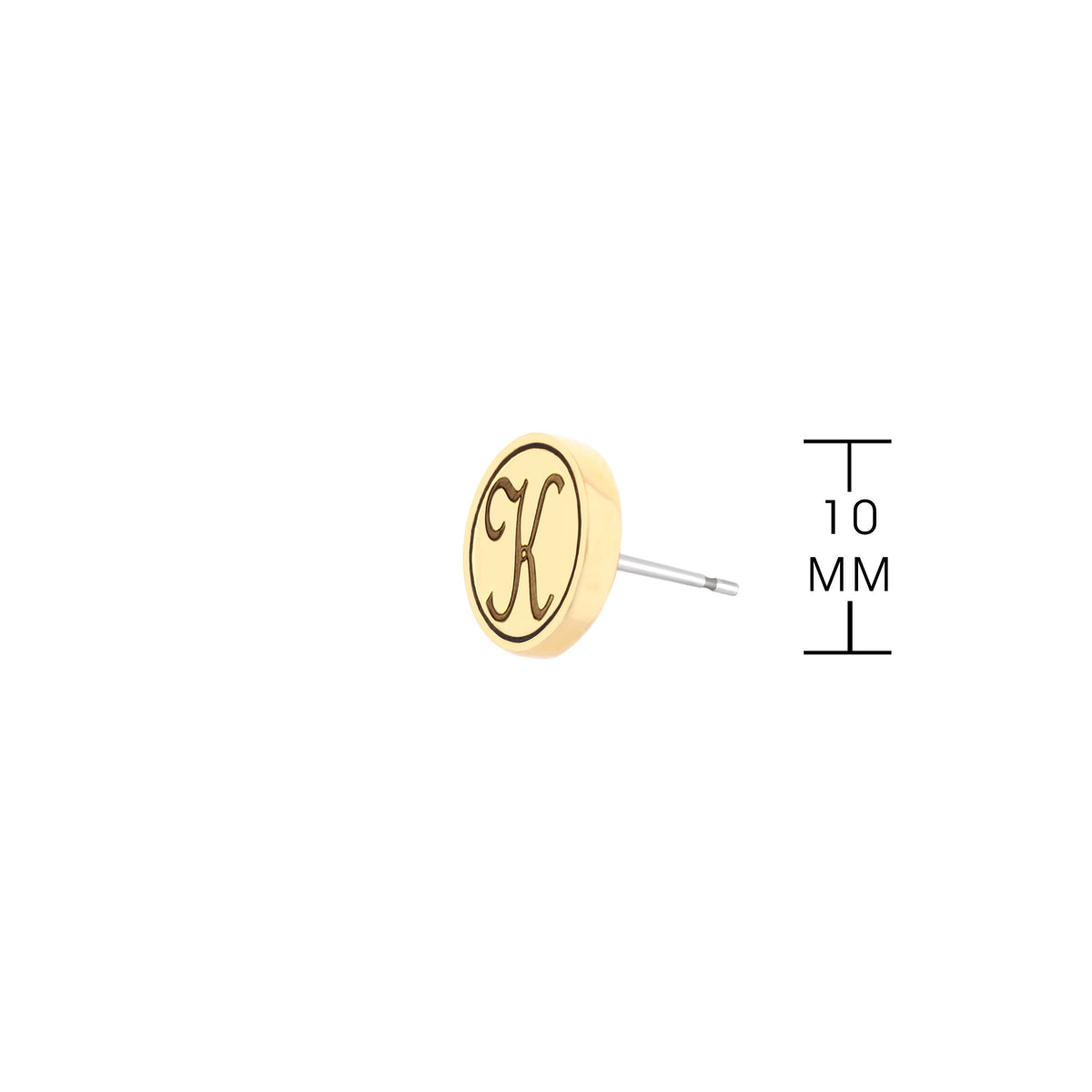 Initial K Earring gold-tone round monogram pendant by Lauren G Adams on Tampa Home & Garden Store