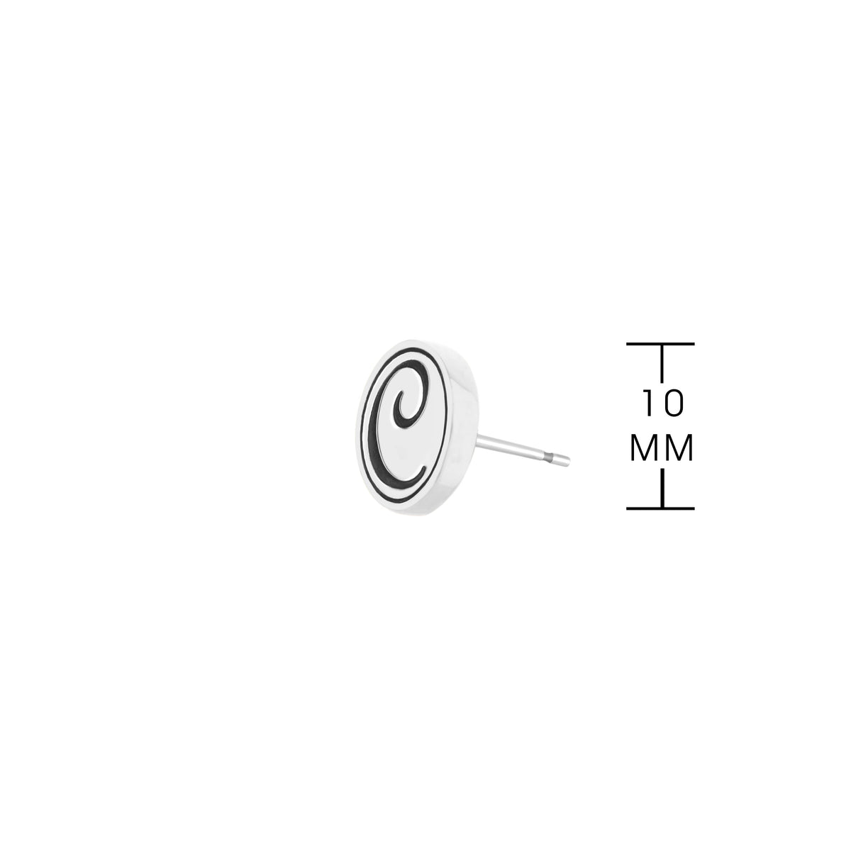 Initial C Earring by Lauren G Adams, silver-tone circular pendant with C initial stud on Tampa Home & Garden Store