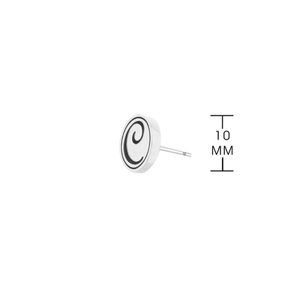 Initial C Earring by Lauren G Adams, silver-tone circular pendant with C initial stud on Tampa Home & Garden Store