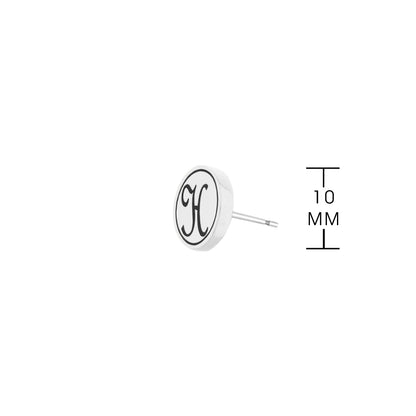 Cursive Initial Stud Earrings and Dainty Design