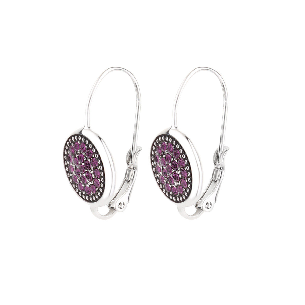 February Birthstone Color Earrings purple amethyst, Lauren G Adams, hoops, 2 earrings on Tampa Home & Garden Store