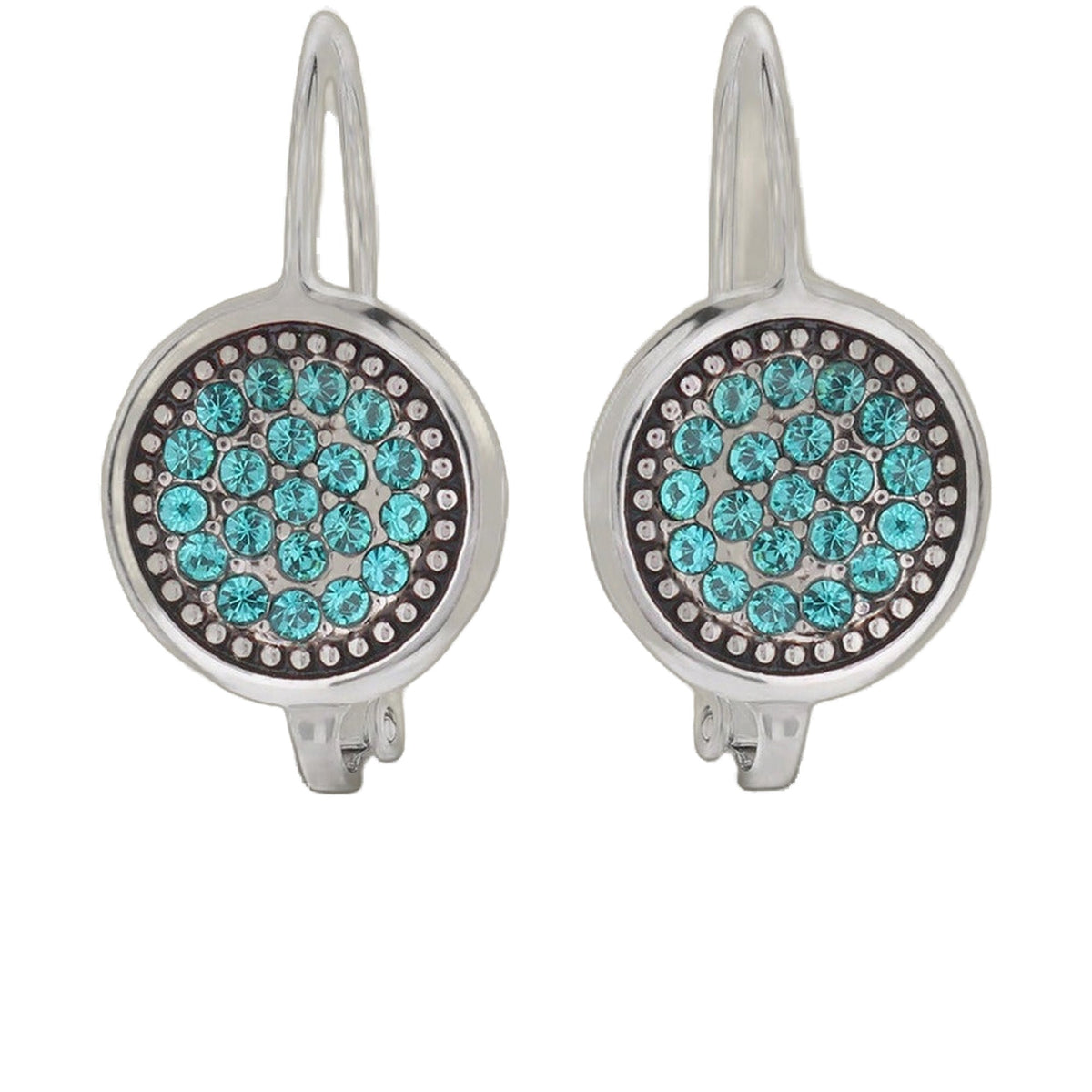 December Birthstone Color Earrings by Lauren G Adams, turquoise blue circular gemstone cluster on Tampa Home & Garden Store