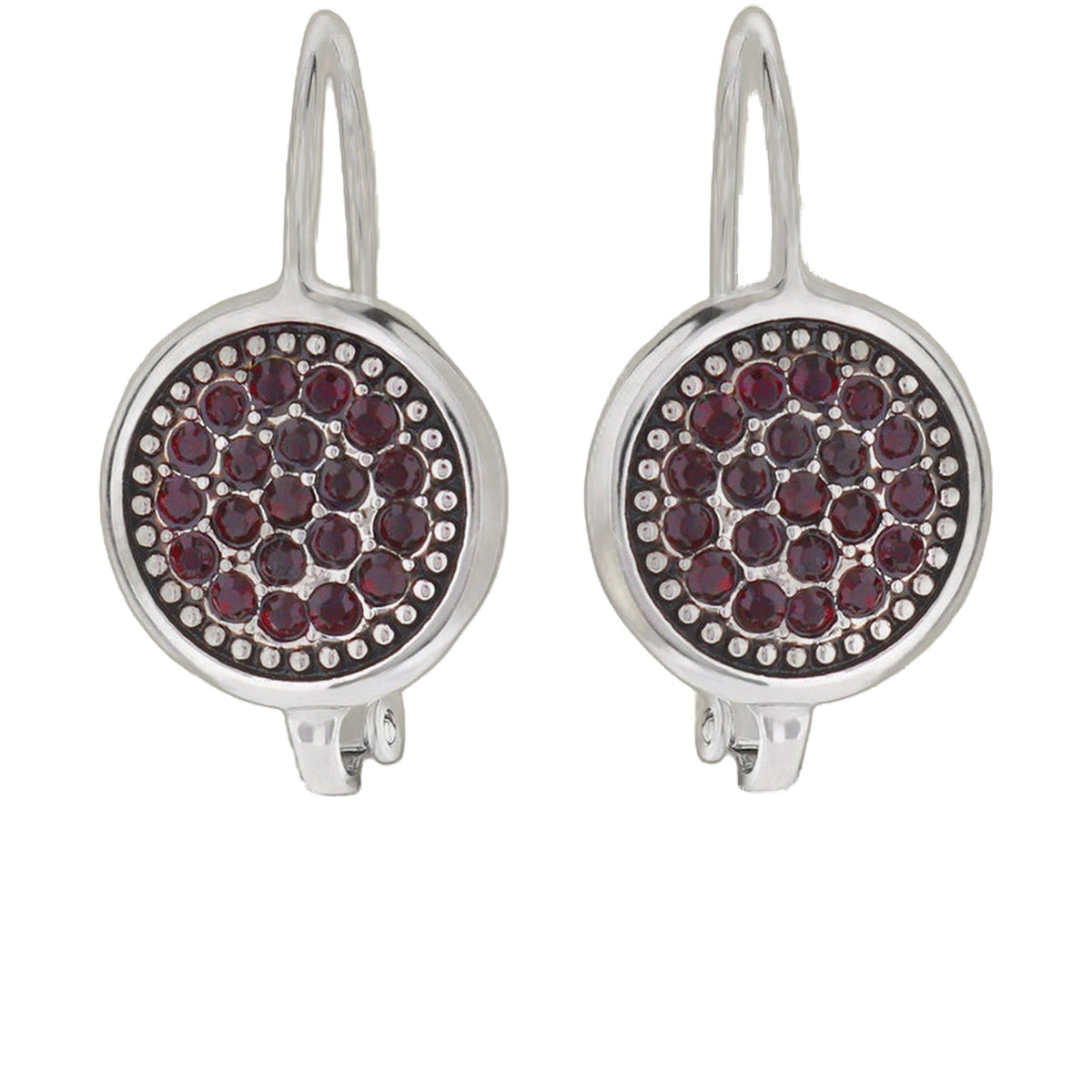 January Birthstone Color Earrings red gemstone cluster in silver setting Lauren G Adams on Tampa Home & Garden Store