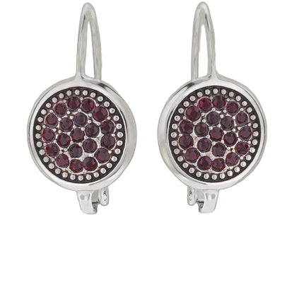 January Birthstone Color Earrings red gemstone cluster in silver setting Lauren G Adams on Tampa Home & Garden Store