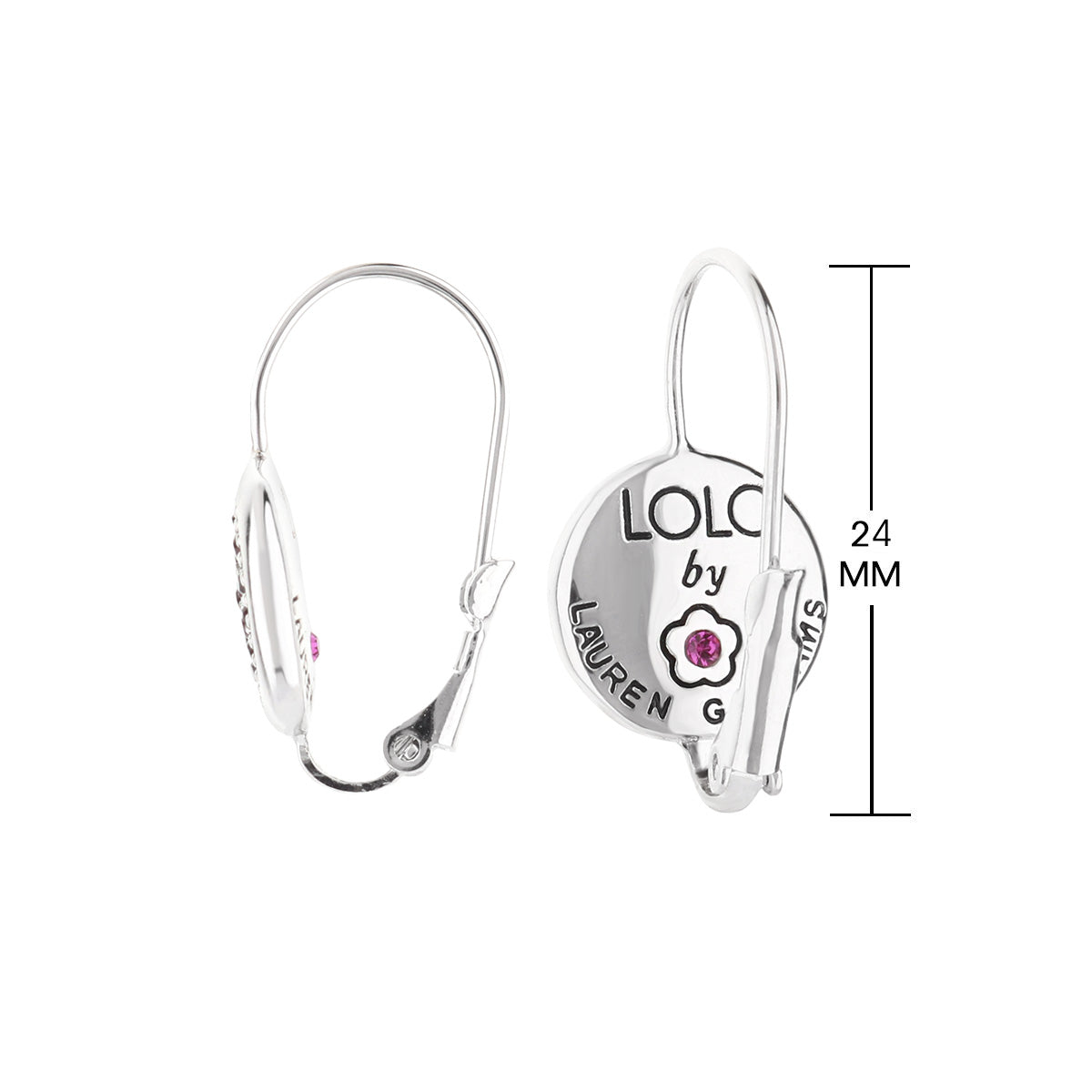August Birthstone Color Earrings by Lauren G Adams, pink gemstone disc on Tampa Home & Garden Store