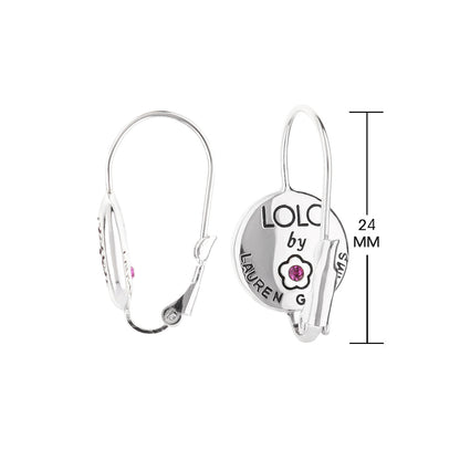 August Birthstone Color Earrings by Lauren G Adams, pink gemstone disc on Tampa Home & Garden Store