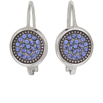 September Birthstone Color Earrings blue pave discs pair on Tampa Home & Garden Store