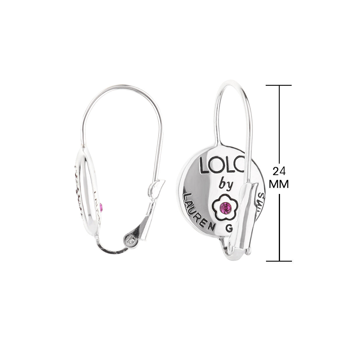 September Birthstone Color Earrings pink gemstone, silver-tone lever-back pair by Lauren G Adams on Tampa Home & Garden Store