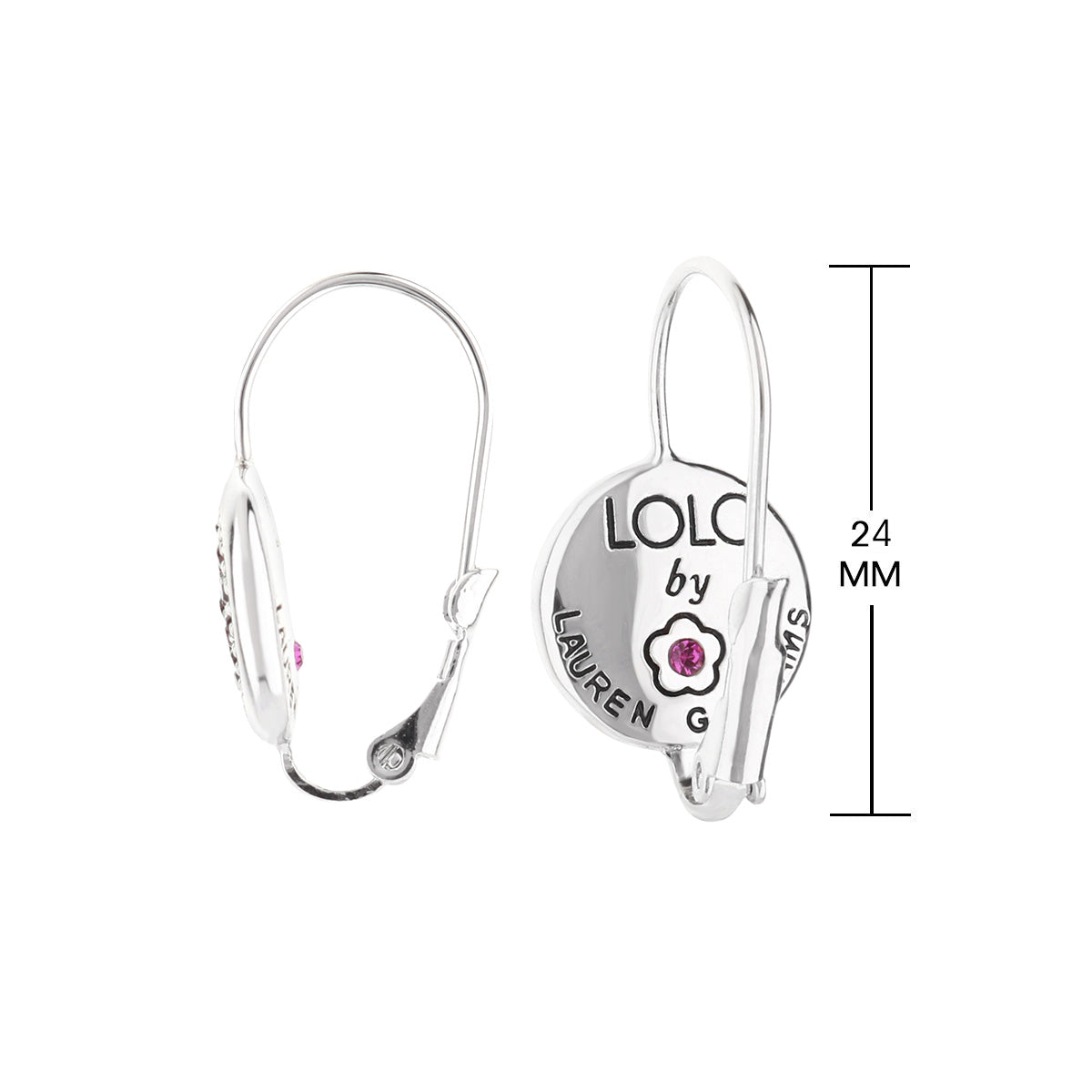 November Birthstone Color Earrings with pink gemstone by Lauren G Adams, lever-back 24 mm pair on Tampa Home & Garden Store