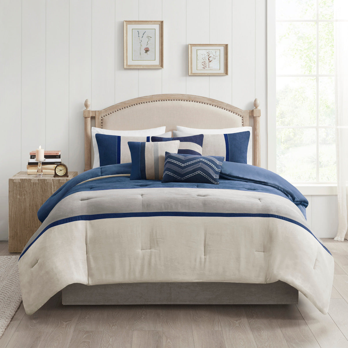 7 Piece Faux Suede Comforter Set For the Cal King