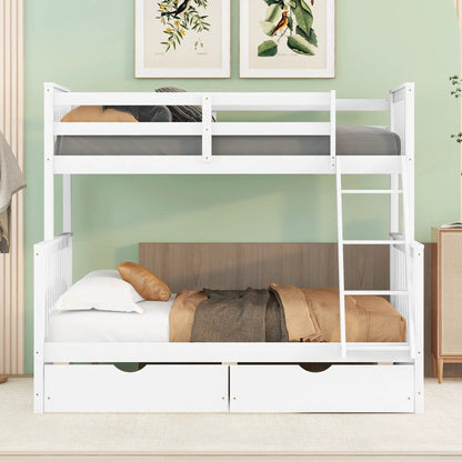 Bunk bed with ladders and 2 storage drawers in white finish on Tampa Home & Garden Store