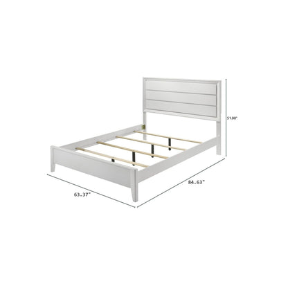 Modern Solid Wood Bed and Wave Headboard Set