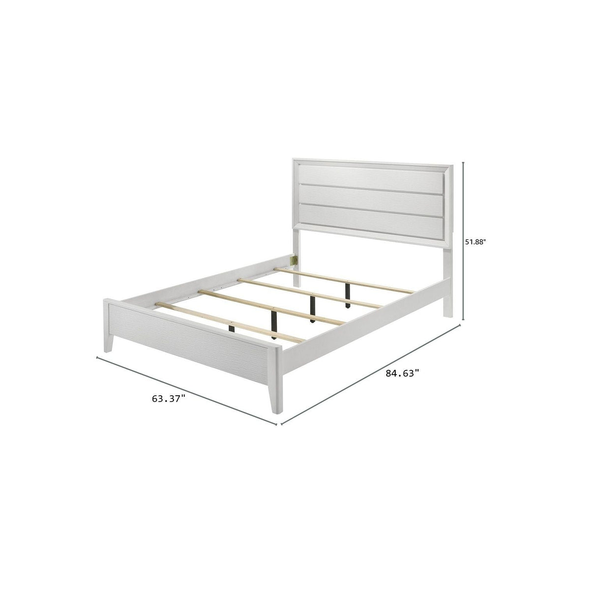 3 Piece Bed Set by HouseOfZazla with wave-textured headboard panels and angled legs on Tampa Home & Garden Store