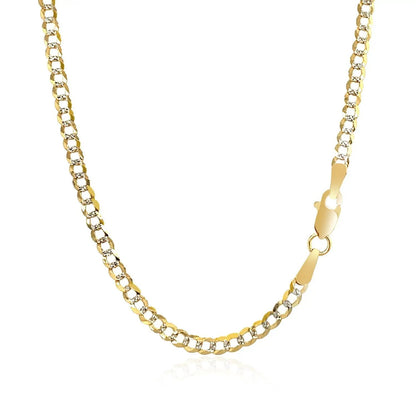 2.6 mm 14k two-tone gold pave curb chain necklace with pavé stones on Tampa Home & Garden Store