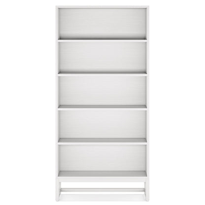 5-tier heavy-duty bookshelf with white powder-coated steel frame bookcase HouseOfZazla on Tampa Home & Garden Store