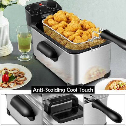 Electric Stainless Steel Deep Fryer with Timer