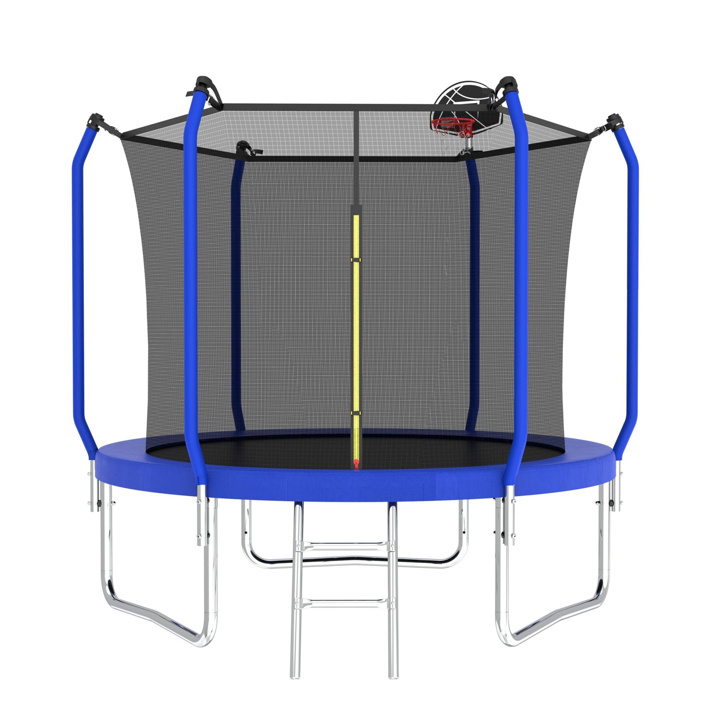 Outdoor Backyard Trampoline and Basketball Hoop