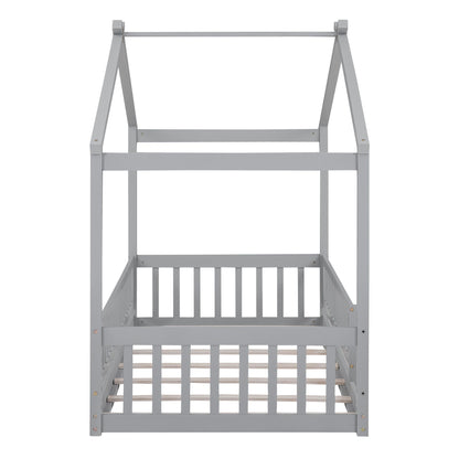 Bed House Bed Frame With Fence gray canopy bed frame with slatted base on Tampa Home & Garden Store