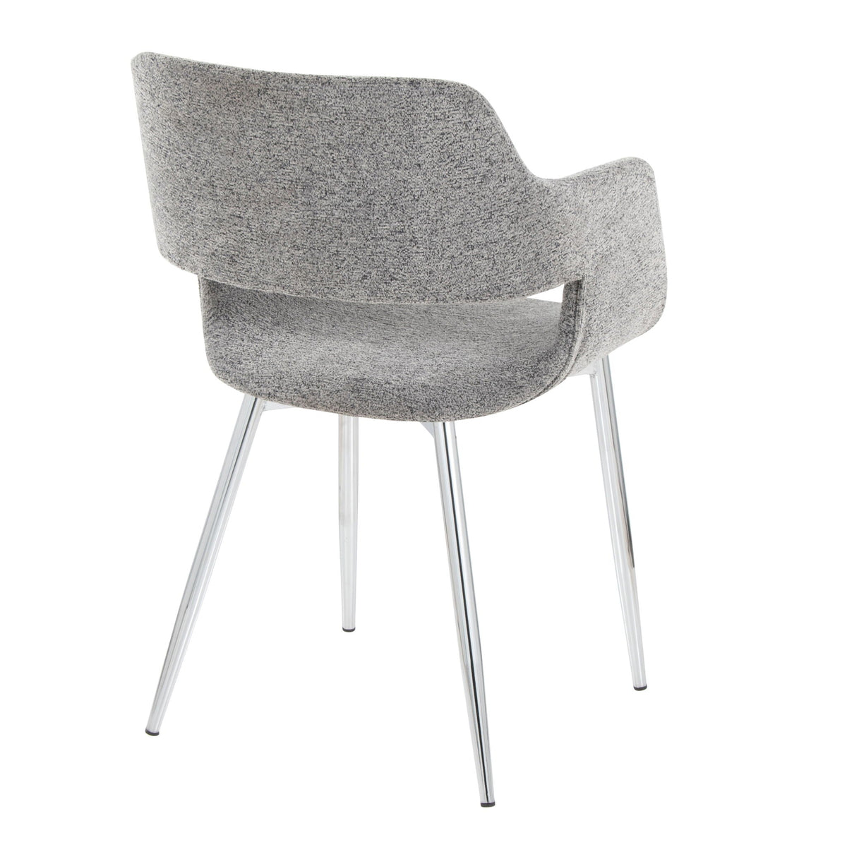 Contemporary dining chair set gray textured upholstery with chrome metal legs on Tampa Home & Garden Store