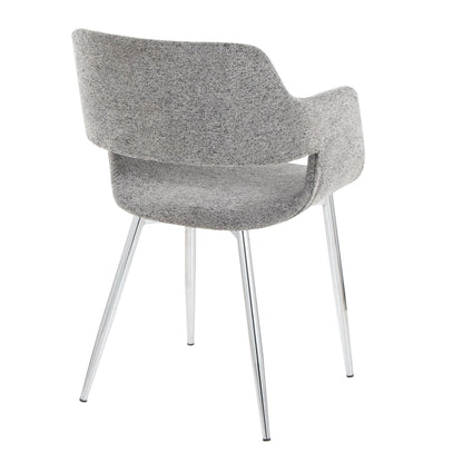 Contemporary dining chair set gray textured upholstery with chrome metal legs on Tampa Home & Garden Store