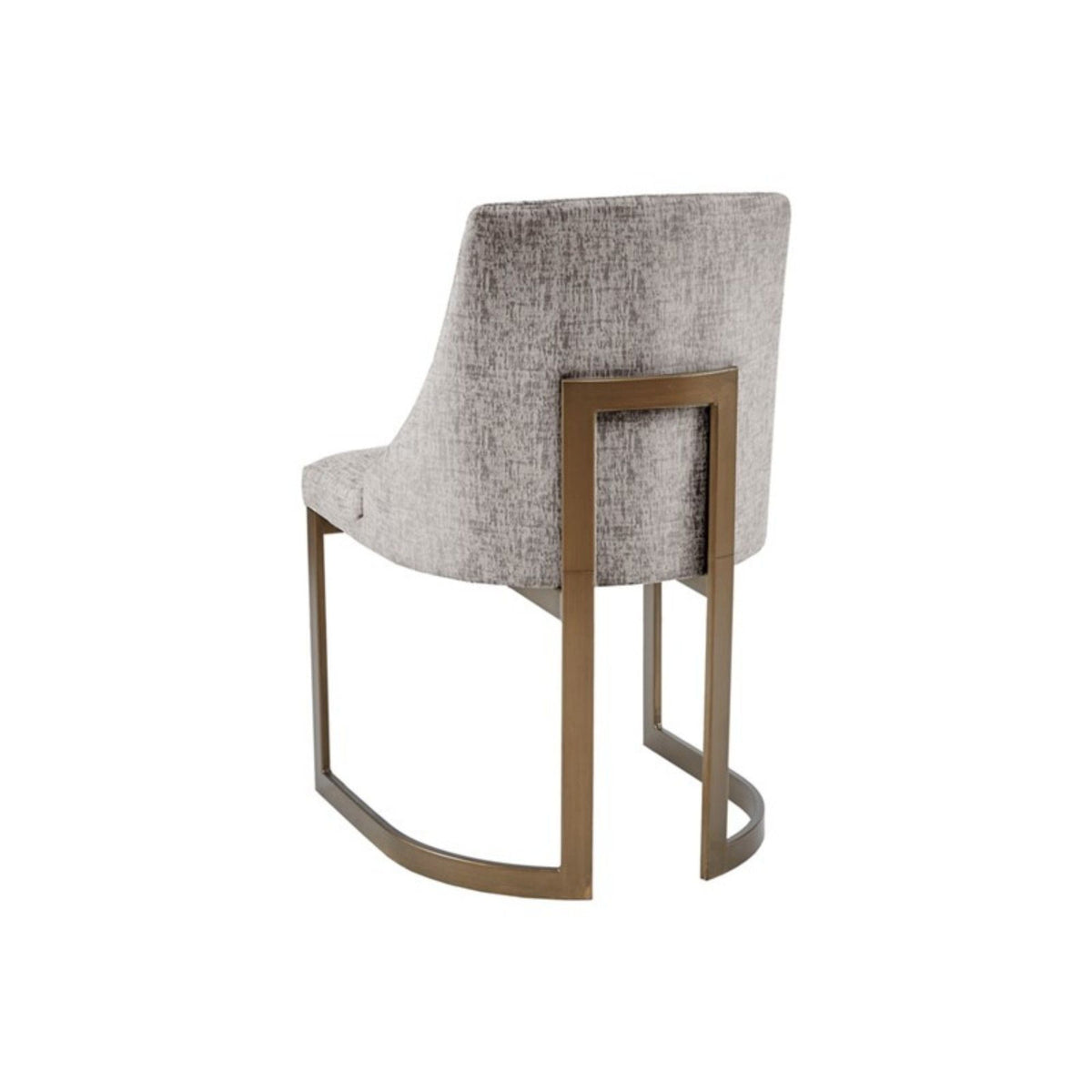 Modern Accent Dining Chair with upholstered cushions in gray, bronze cantilever legs on Tampa Home & Garden Store