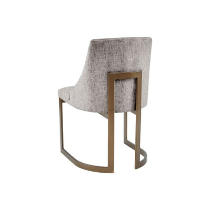 Modern Accent Dining Chair with upholstered cushions in gray, bronze cantilever legs on Tampa Home & Garden Store