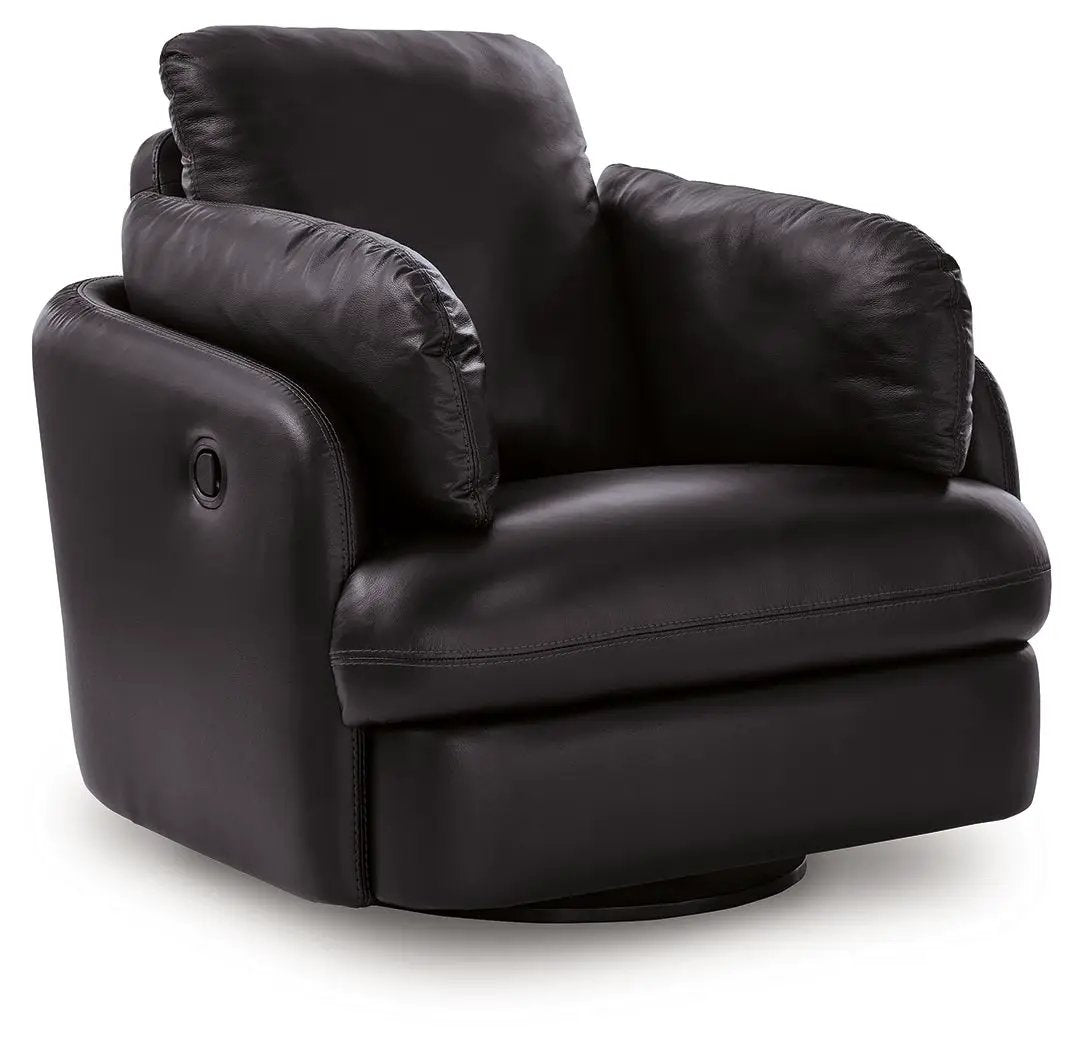 Modmax II swivel glider recliner in black leather by Unique Piece Furniture on Tampa Home & Garden Store