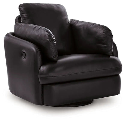 Modmax II swivel glider recliner in black leather by Unique Piece Furniture on Tampa Home & Garden Store