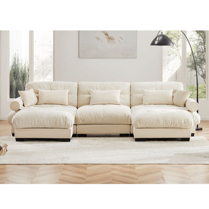 Oversized Modular Sofa with Movable Ottoman