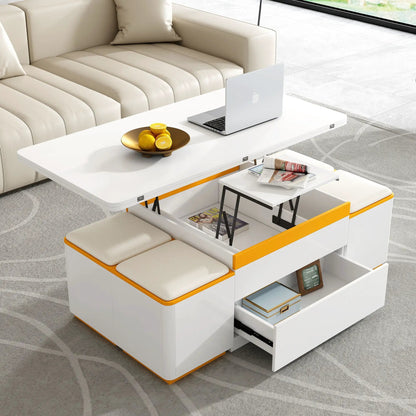 Lift Top Coffee Table with Storage Stools