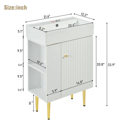 Bathroom vanity combo cabinet with single ceramic sink, white finish, Unique Piece Furniture on Tampa Home & Garden Store