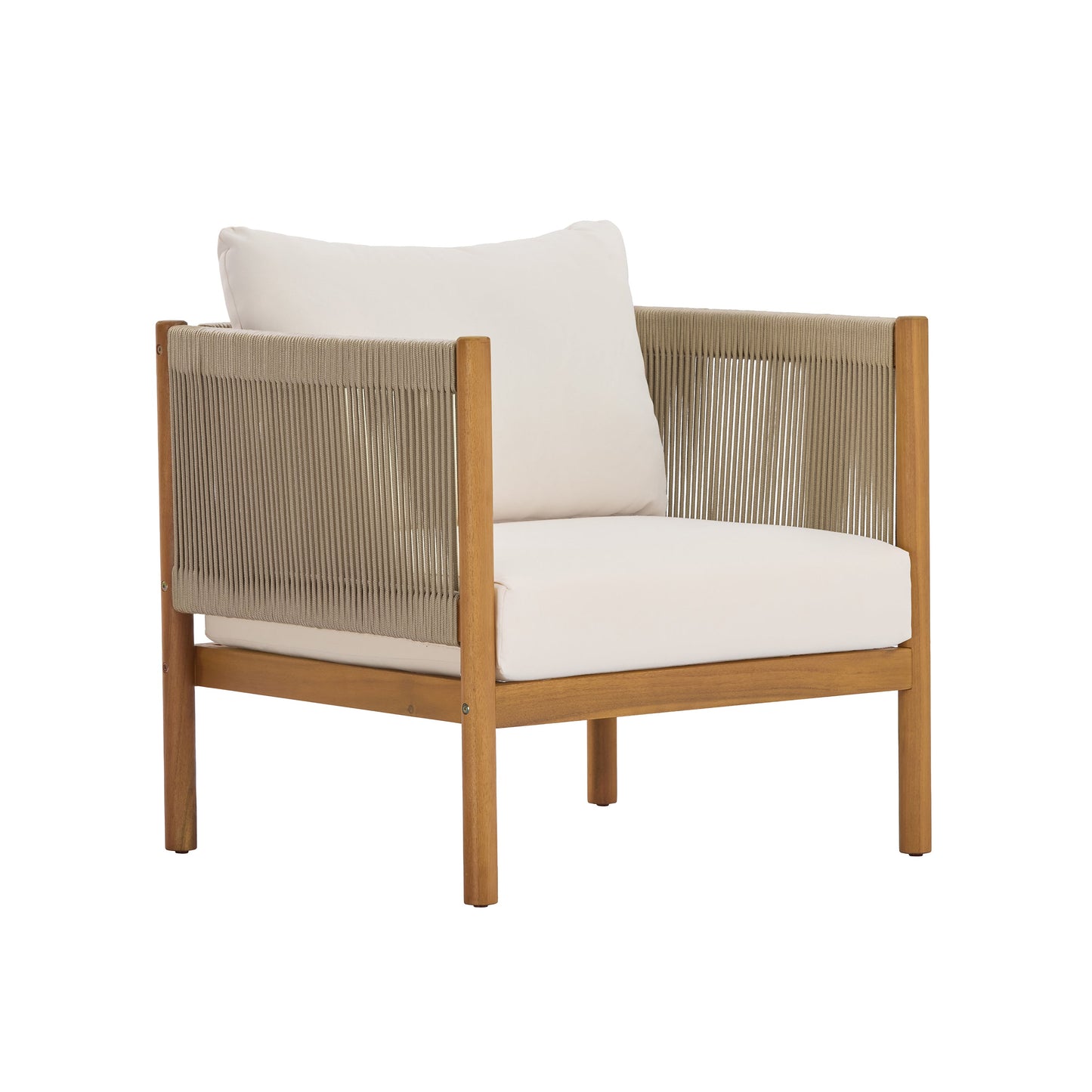 Acacia Wood Outdoor Chair And Rope Panels