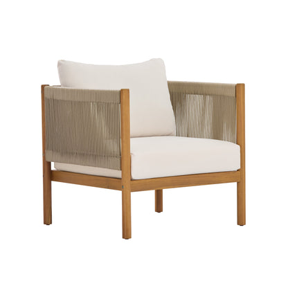 Acacia Wood Outdoor Chair And Rope Panels