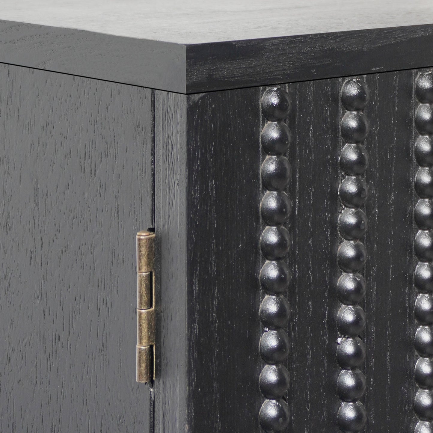 HouseOfZazla modern black wood storage cabinet with decorative door beadboard texture on Tampa Home & Garden Store