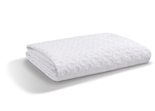 BedGear Dri-Tec Queen Mattress Protector white quilted hex pattern folded on Tampa Home & Garden Store