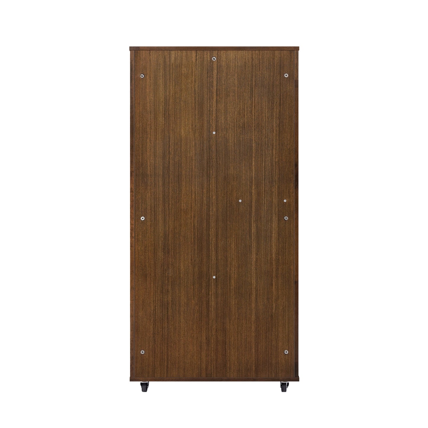 Basia Indoor Rubber Wood Cat Cabinet in dark brown with caster wheels on Tampa Home & Garden Store