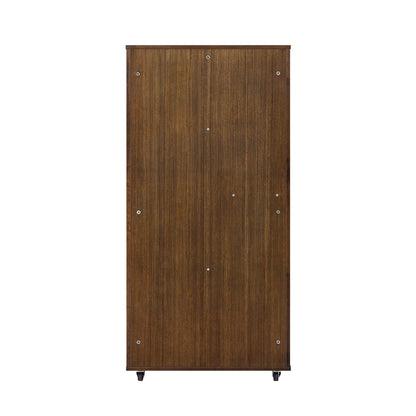 Basia Indoor Rubber Wood Cat Cabinet in dark brown with caster wheels on Tampa Home & Garden Store