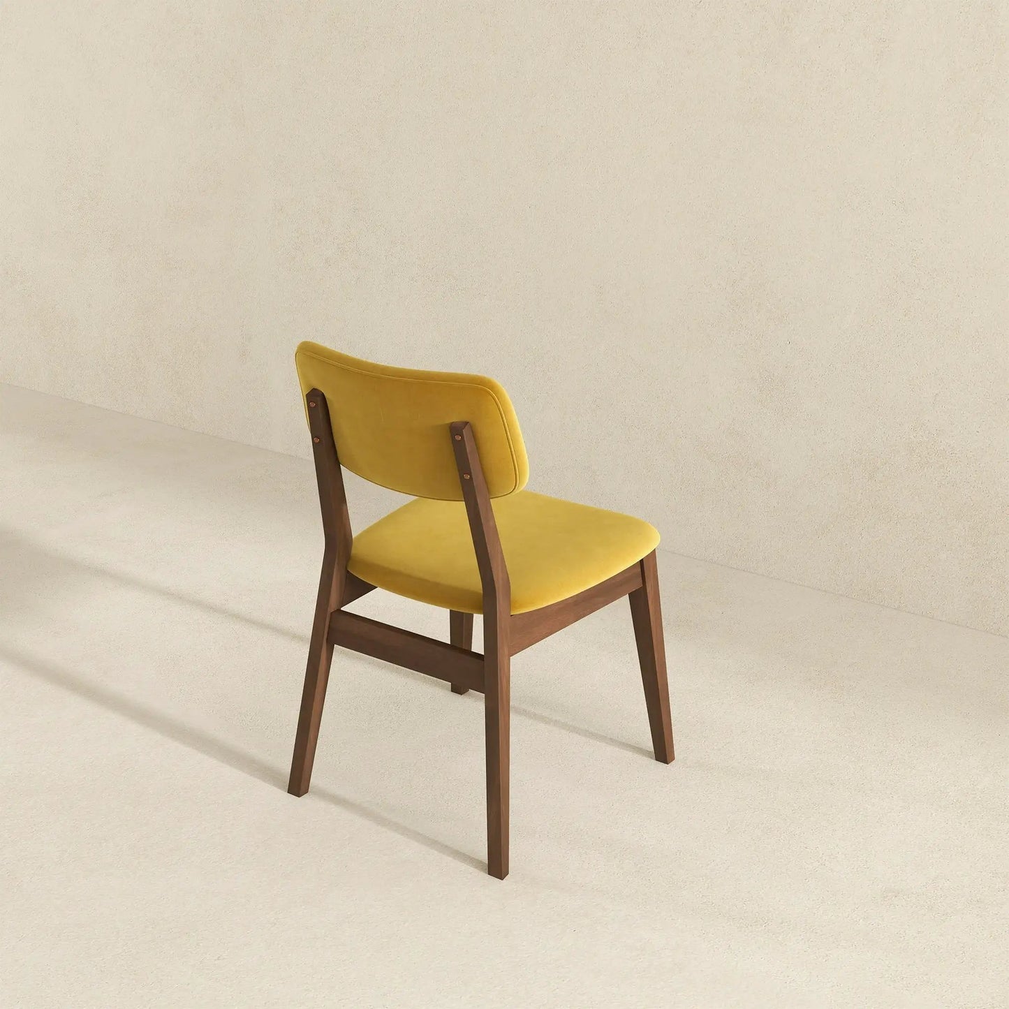Carlos solid back side chairs set of 2 mustard yellow with dark wood legs Unique Piece on Tampa Home & Garden Store