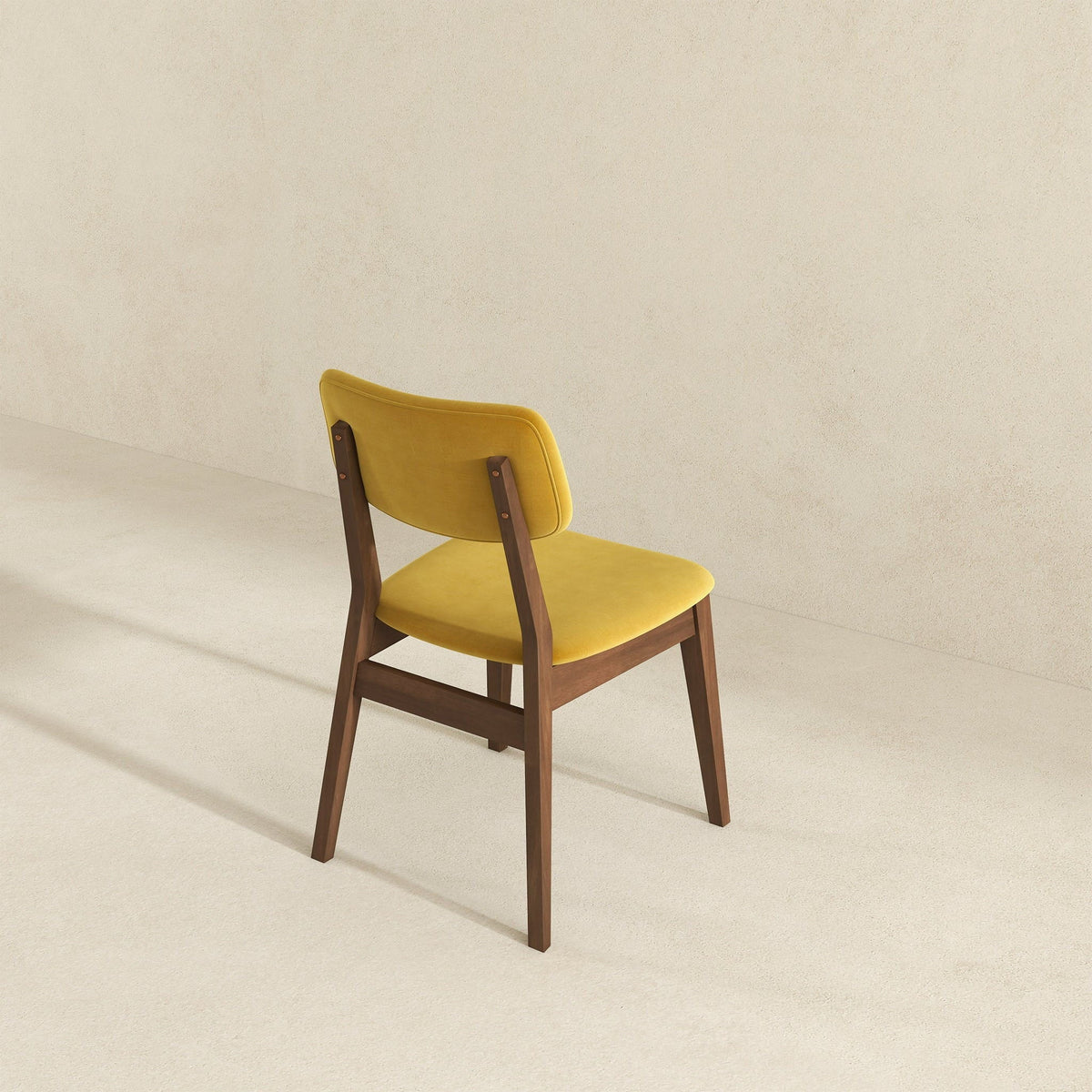 Solid back chair yellow mid-century modern with wood legs HouseOfZazla on Tampa Home & Garden Store