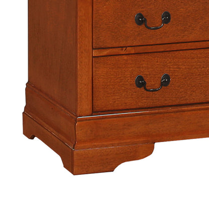 Chiffarobe chest with two drawers in warm brown finish and black cup pulls on Tampa Home & Garden Store