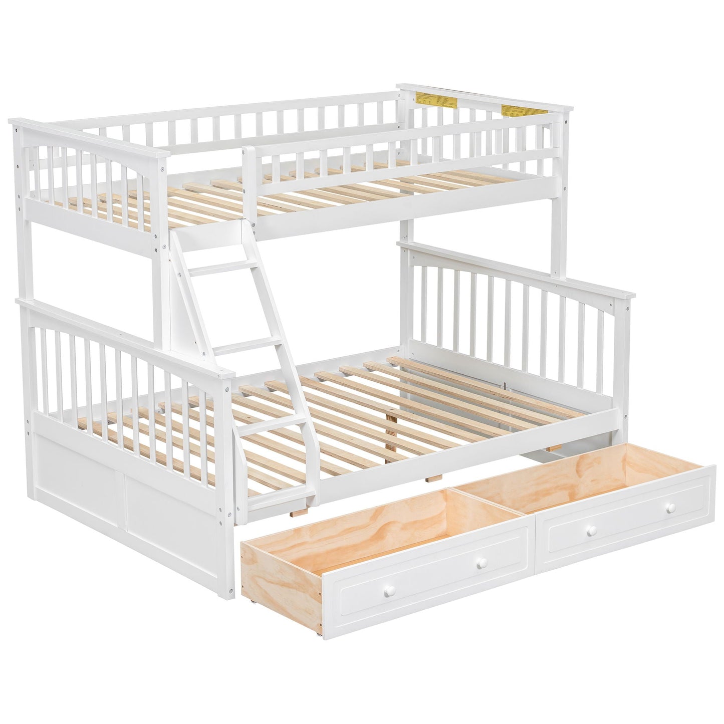 White bunk bed with drawers by HouseOfZazla, convertible storage bunk bed with ladder on Tampa Home & Garden Store