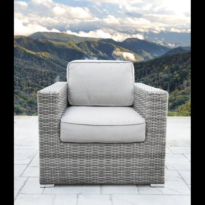 3 Piece Outdoor Seating Set in gray wicker with cushions by HouseOfZazla on Tampa Home & Garden Store